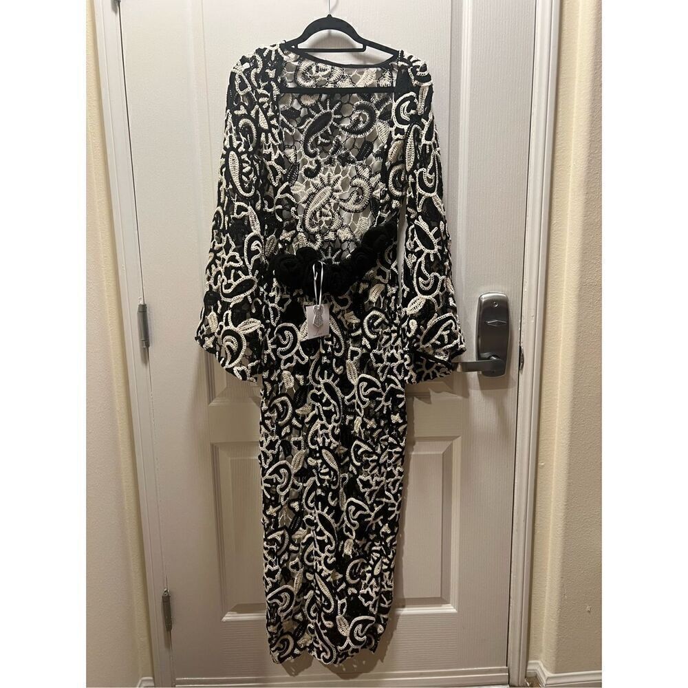 LACE THE LABEL TRIC DRESS SAND - BLACK  Size S NWT $790 - Picture 3 of 7